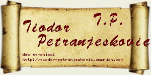 Tiodor Petranjesković vizit kartica